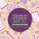 2022 Back-To-School Sales Tax Holiday Observed Aug. 5-7