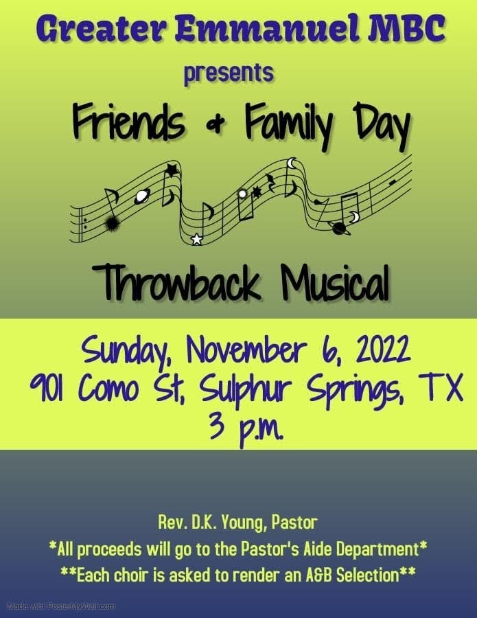 Greater Emmanuel MBC Friends and Family Day 2022