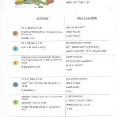 Meal A Day Menu And Senior Citizens Center Calendar for Nov. 14-18, 2022