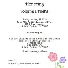 Hicks To Be Honored Jan. 27 With Retirement Reception