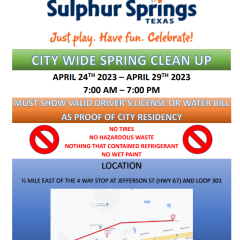 Sulphur Springs City Wide Clean-up Underway