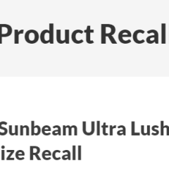 Over 40 Thousand Sunbeam Heated Blankets Recalled