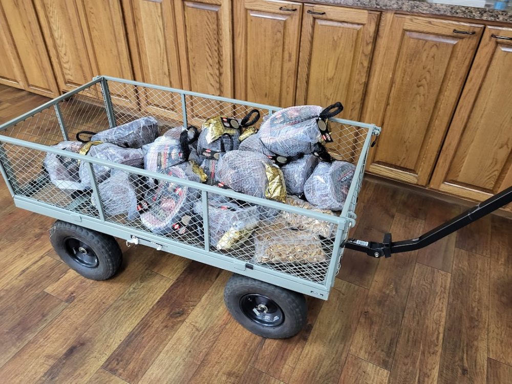 A wagon load of frozen hams were delivered to the First United Methodist Church this week.  They will be served at the Weekly Dinner Bell meal on Wednesday.