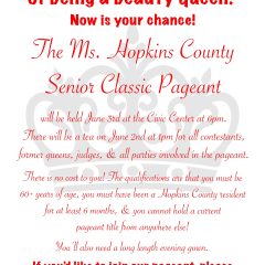 Ms. Hopkins County Senior Classic Pageant
