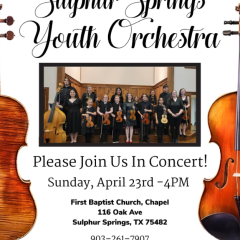 Sulphur Springs Youth Orchestra Set To Play April 23rd