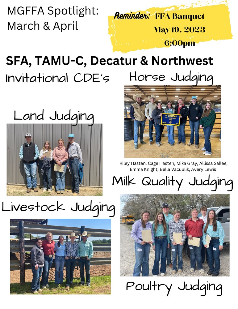 Miller Grove FFA Spotlight March and April