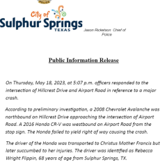 From the Chief of Police Jason Ricketson