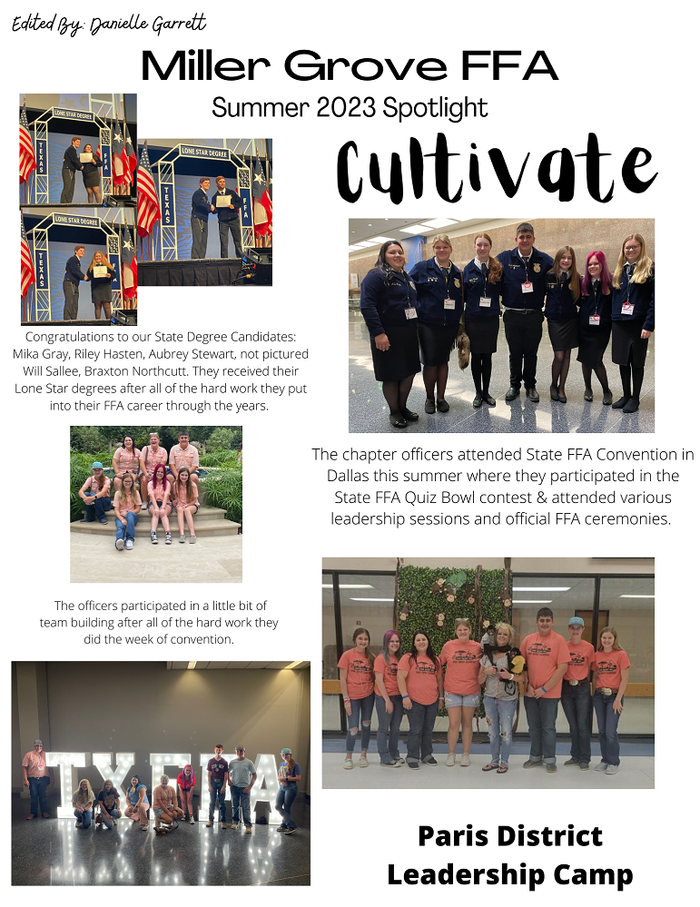 Miller Grove FFA Summer 2023 Spotlight