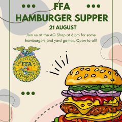 The Miller Grove FFA Hamburger Supper Will be Held August 21, 2023