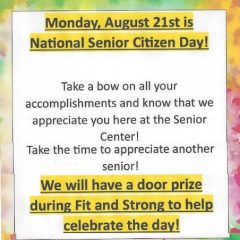 National Senior Citizen Day is Monday August 21, 2023
