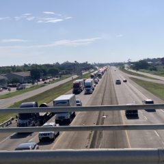 Overturned Vehicle Snarls Traffic On I-30