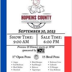 Hopkins County Junior Livestock Show September 30, 2023