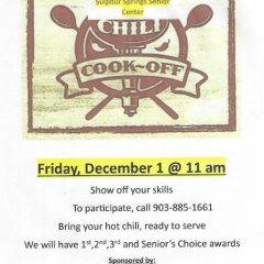 Chili Contest at the Senior Center in Sulphur Springs