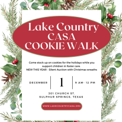 Hopkins County CASA Cookie Walk Dec. 1, 2023