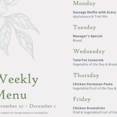Meal-A-Day Menu for November 27, 2023