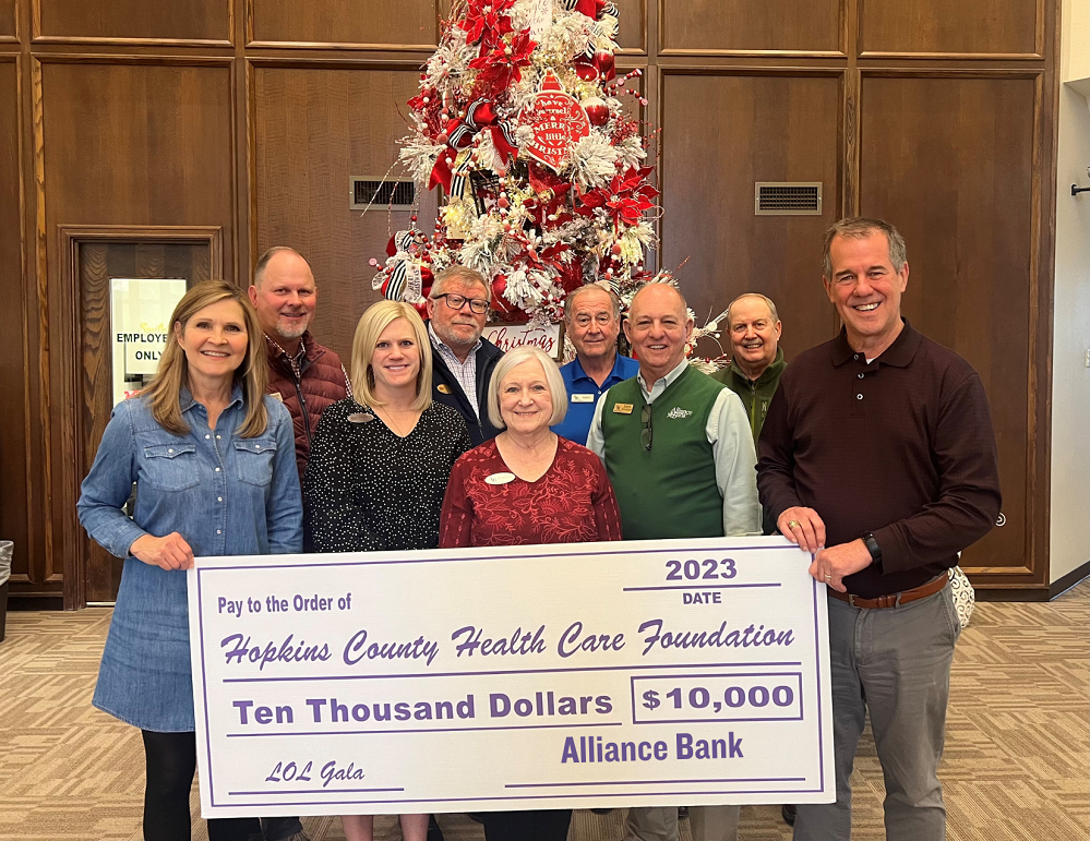 Hopkins County Health Care Foundation and Alliance Bank
