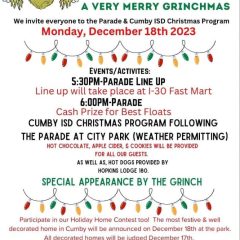 Cumby Christmas Parade is Monday December 18, 2023