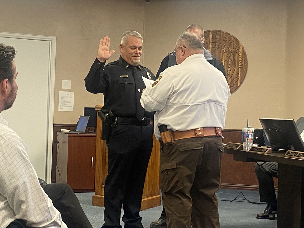 Pat Leber was sworn in as SSISD Police Chief