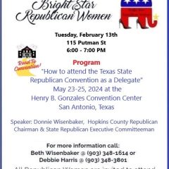 Bright Star Republican Women Meet February 13th