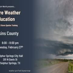 Severe Weather Education Class Scheduled for Tuesday, February 27th, 2024