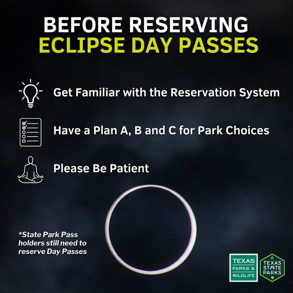Cooper Lake State Park Eclipse day passes Cooper Lake SP