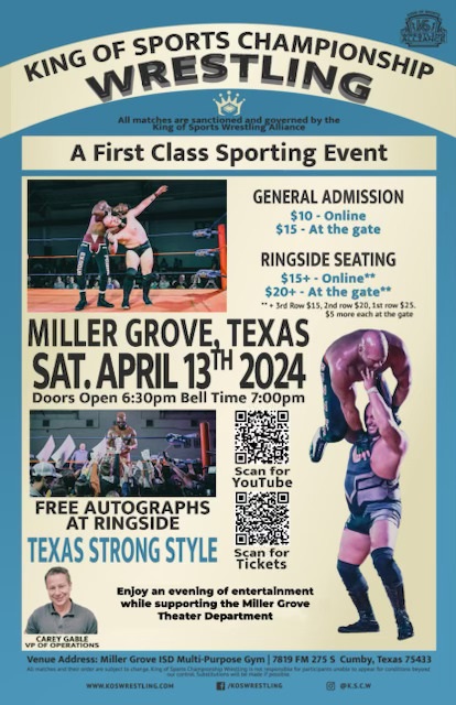 Miller Grove ISD and King Of Sports Championship Wrestling