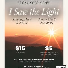 A Second Cup of Coffee About Choral Society Concert “I Saw the Light”