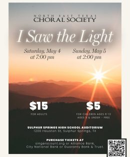 A Second Cup of Coffee About Choral Society Concert “I Saw the Light”