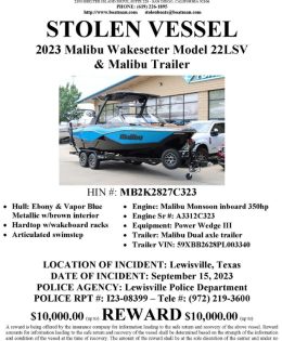 Stolen Boat From Lewisville May Be in Hopkins County