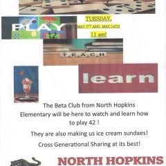 Ice Cream and Dominos This Month at the Senior Citizen Activity Center.