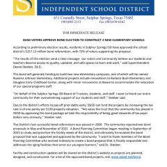 SSISD Voters Approve Bond For New Schools