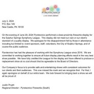 Pyrotecnico Takes Blame For Sulphur Springs Fireworks Failure