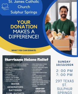 St. James Catholic Church Sponsors Hurricane Relief Drive