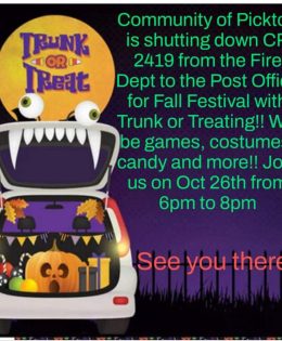 Tabernacle Baptist Church Pickton Announces 2024 Fall Festival with Trunk or Treating October 26th