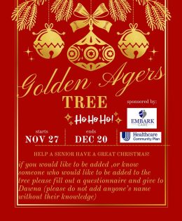 The Senior Citizens Activity Center Golden Agers Tree Still has six Names on it!