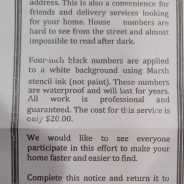 Curb Painting Company Does Not Have Permit to Solicit Door-to-Door