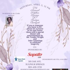 The Sulphur Springs Senior Center Hosted a Successful Bridges 90+ Banquet April 5th