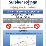 Sulphur Springs City Wide Spring Clean Up 2025 is April 28th Through May 3rd
