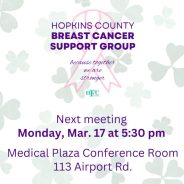 Hopkins County Breast Cancer Support Group Meeting Moved for Spring Break