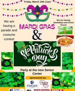 Weekly Senior Center Activities with Meal A Day Menu for the Week of March 10th