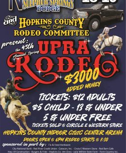 45th Annual Spring UPRA Rodeo Will be Held April 18th Through 19th