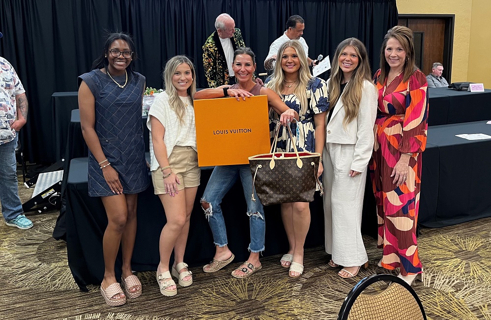 Ready, set, bingo! Sponsorships are filling up quickly for Designer Handbag Bingo, August 7. This event by the Hopkins County Health Care Foundation is a sell-out every year, so visit handbagbingo25.GiveSmart.com to claim your sponsorship now. Pictured is the Sister Babyz team who graciously sponsored the Louis Vuitton Neverfull in 2024.