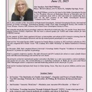 Hopkins County Genealogical Society Summer Seminar to be Held June 21, 2025