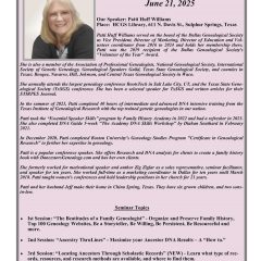 Hopkins County Genealogical Society Summer Seminar to be Held June 21, 2025