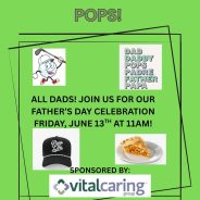 The Sulphur Springs Senior Citizens Activity Center Invites all Dads for Pie June 13th