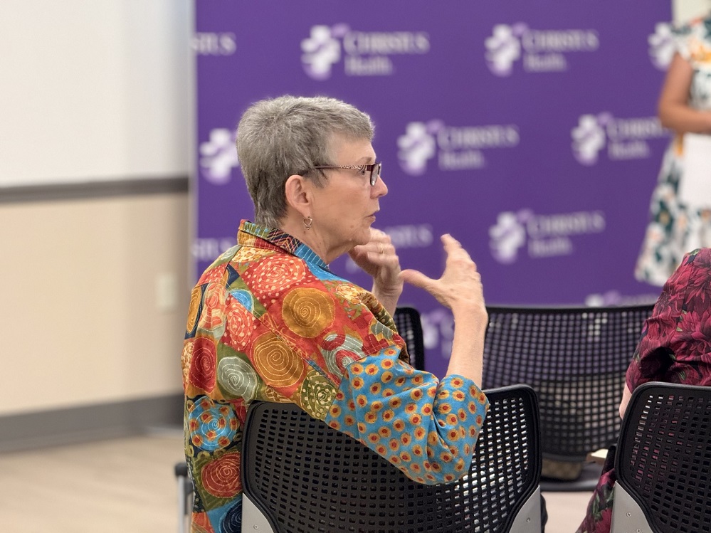 New member of the breast cancer support group, Mary Lou Jones, shared tools that helped her through treatments and proposed new outreach ideas for homebound cancer patients