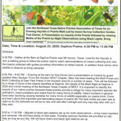 Hayride, Presentation on Insects and Moth Night at Daphne Prairie
