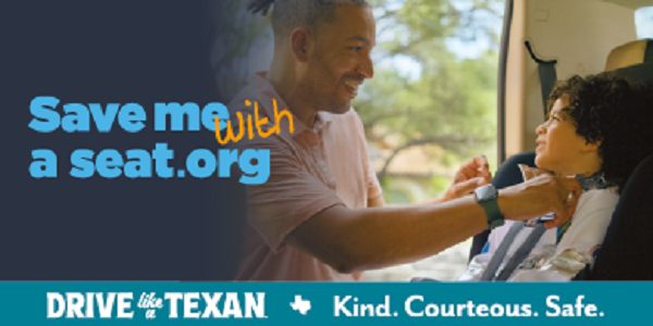 TXDOT Save Me With A Seat Logo September 2025