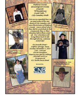 The Genealogical Society’s City Cemetery Walk is Just Around the Corner