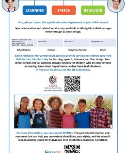 Child Find Notice for Hopkins County Special Education Coop
